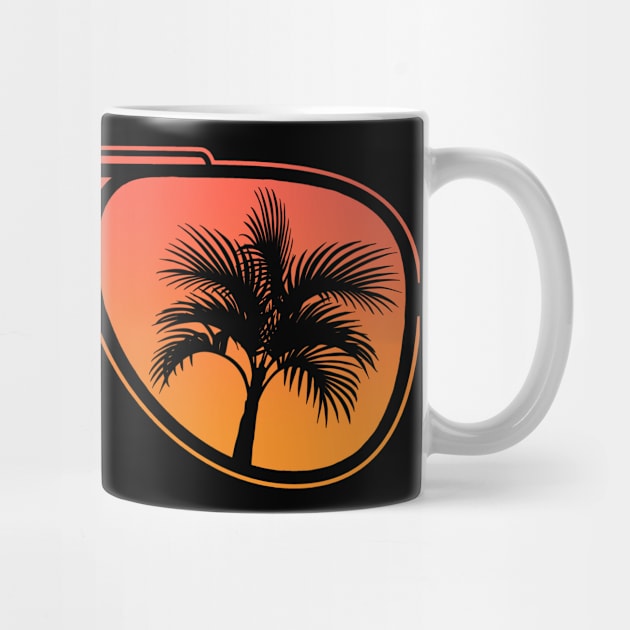 Retro vintage sunset palm trees sunglasses by Houseofwinning